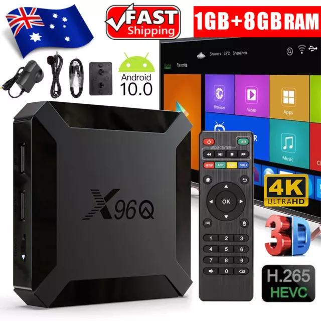 Smart TV BOX X96Q 4K HD 2.4G WIFI 1+8GB Quad-Core Android 10.0 Media Player 2023