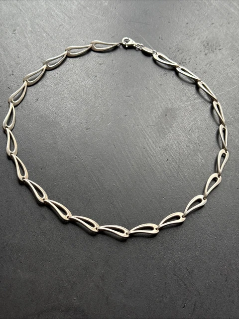 Collier Chaîne En Argent Massif 925 - Maille Art Nouveau Simple Et élégante - Occasion