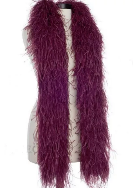 6 Ply PLUM Ostrich FEATHER BOA 72 Inches; Costumes/Bridal/Halloween/Bachelorette