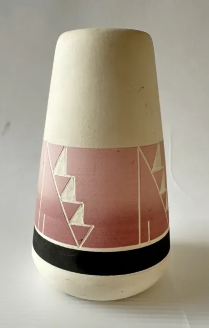Vtg Southwestern Decor Sioux Native American Pottery Vase Artist Twiss USA