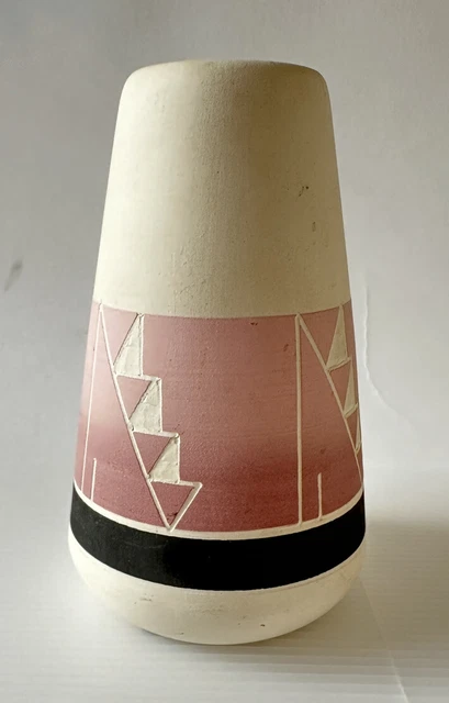 Vtg Southwestern Decor Sioux Native American Pottery Vase Artist Twiss USA