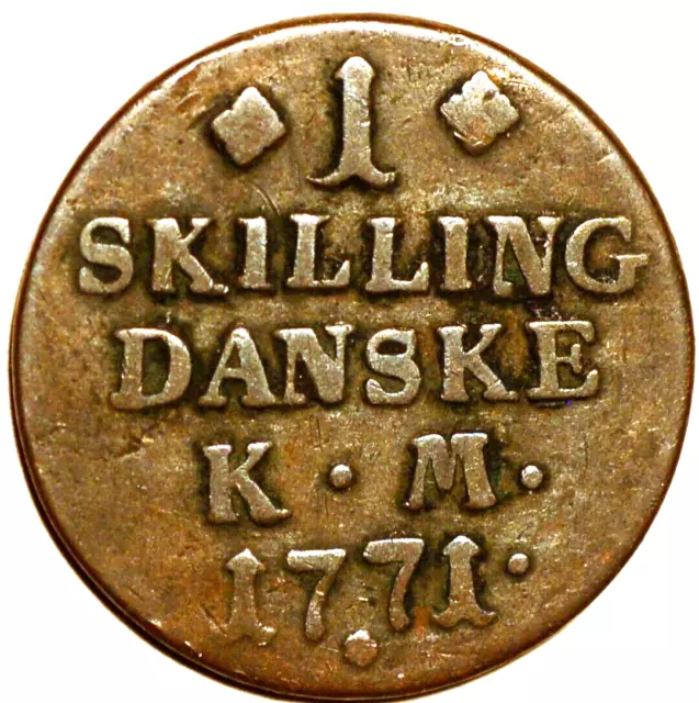 Denmark Christian VII 1771 One Skilling   4366