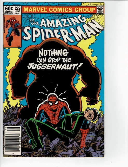 2 lot Marvel The AMAZING SPIDER-MAN 229 230 Juggernaut  John Romita Jr  1982