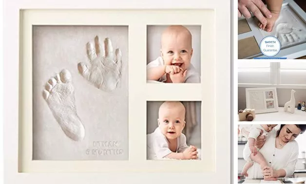 Baby Footprint Kit, Baby Foot and Hand Print Kit, Baby Keepsake Frame,