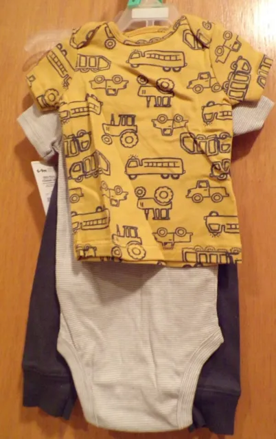 Trucks & Cars~Carter's 3 Piece SET~Pants~INFANT Boy's Sizes~NEW with tags