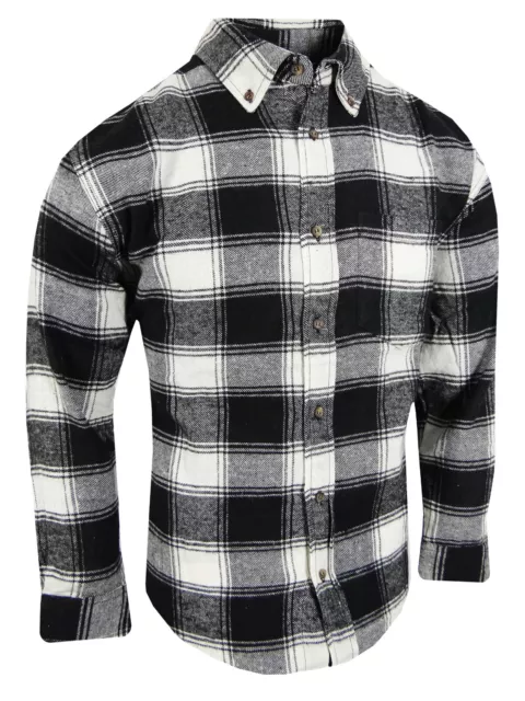 Mens Plaid Flannel Shirt Soft Button Down Collar Chest Pocket Great Muted  Colors