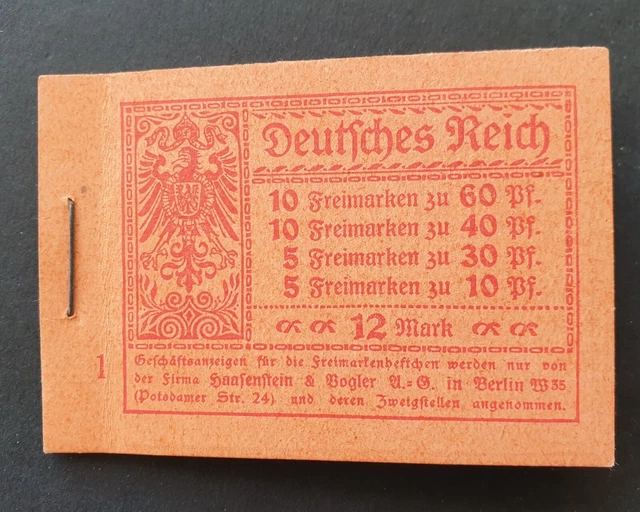 Dt. Reich Markenheftchen 15 postfrisch KW 850 €