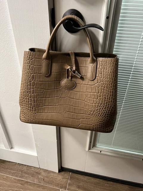 LongChamp Roseau handbag Croc Embossed Beautiful 2