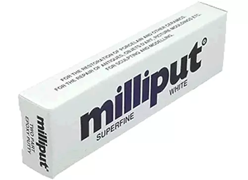 Milliput Superfine White Epoxy 2 Part Multi Use Putty Model Filler Mould