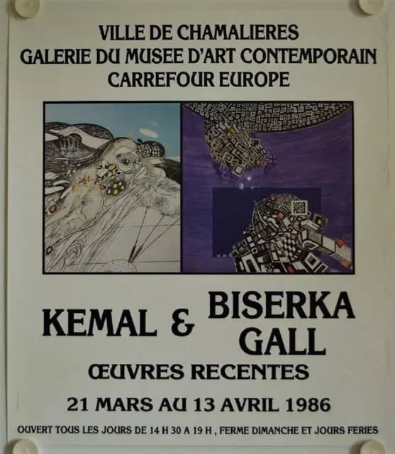 Affiche KEMAL & BISERKA GALL 1986 Exposition Galerie Musée Art Contemporain