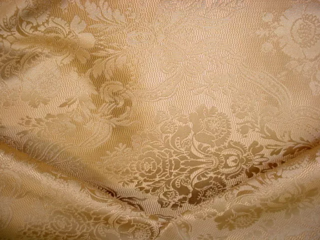 1-7/8Y Kravet Lee Jofa Brass French Faux Silk Floral Damask Upholstery Fabric