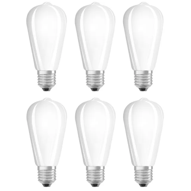 6 x Osram LED Filament ST64 Edison 4,5W = 40W E27 matt 470lm warmweiß > UVP 47€