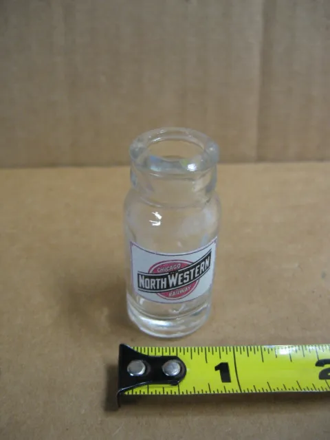 Vintage Chicago Northwestern Railroad C&NWRR Miniature Glass Bottle