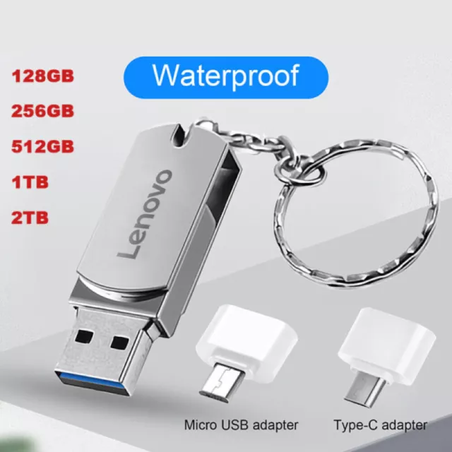 Lenovo USB 3.0 Flash Drive 512GB 1TB 2TB Storage Memory Stick U Disk Pen Drive