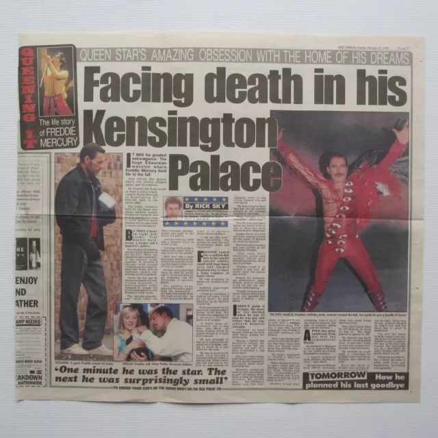 Queen Freddie Mercury UK Newspaper Article Clipping 'Daily Mirror' 1992