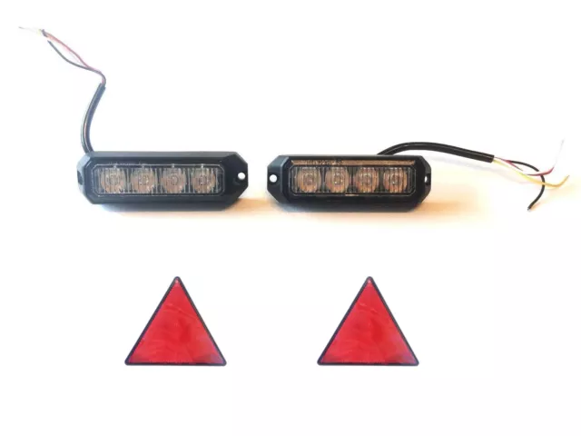 2 x Frontblitzer Heckblitzer 12-24V Straßenräumer ECE E9 R 65 2 x Dreieck