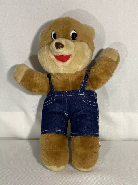 Vtg 1989 Shoney's Restaurant Plush Stuffed Teddy Bear Advertising Mascot Toy 11”