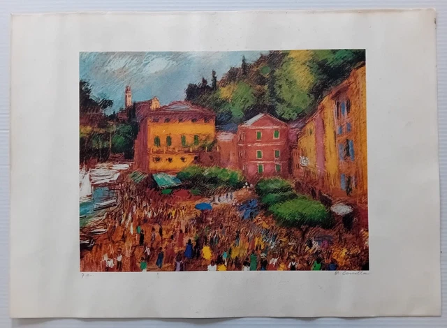 MICHELE CASCELLA PORTOFINO Prova d'Artista Firmata 70x50 cm EUR