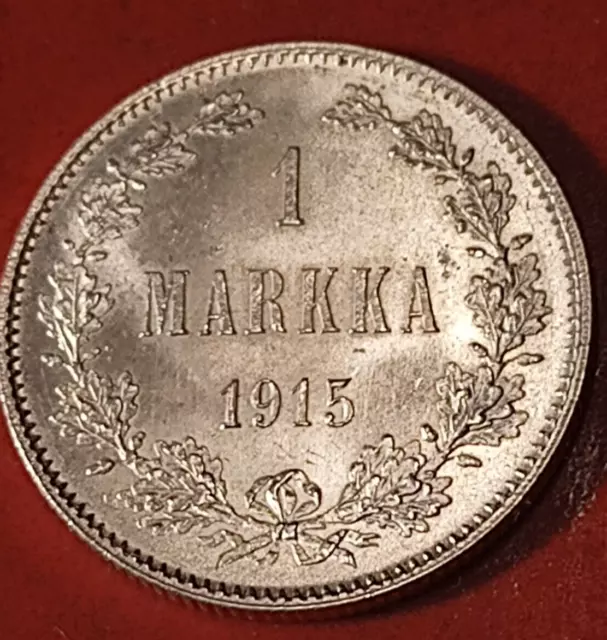 Finland  * 1 markka * 1915 * Silver -Empire Nikolai II* Cond.  unc *