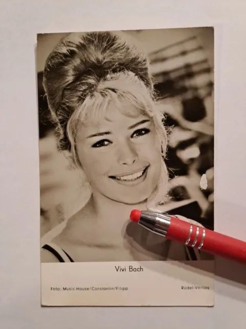 Vivi Bach, Alte Autogramm/Starpostkarte, Rüdel, 60er Jahre