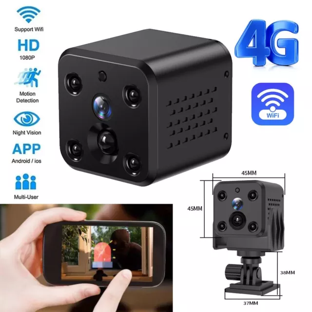 4G SIM Card 3000mAh Battery 1080P Mini PIR CCTV Smart Home Security Cam 140°