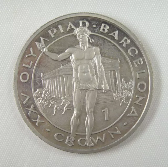 Gibraltar Coin One Crown, 1991, AU-UNC, Barcelona Olympics