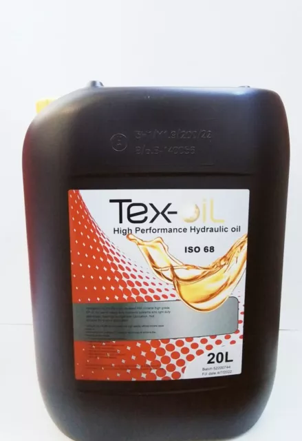20 Litri Olio Idraulico Iso 68 TEX OIL  HYDRO ISO 68 Antiusura Antischiuma
