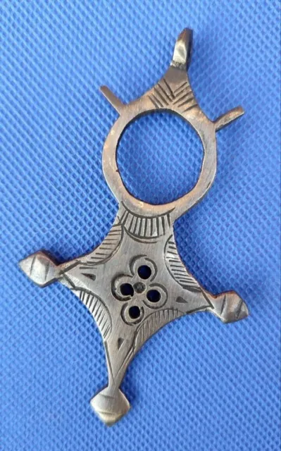 Rare vintage handmade moroccan silver amulet antique