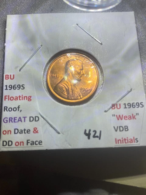 1969-S Lincoln Cent With GREAT Errors, these coins are in a BU condition #421