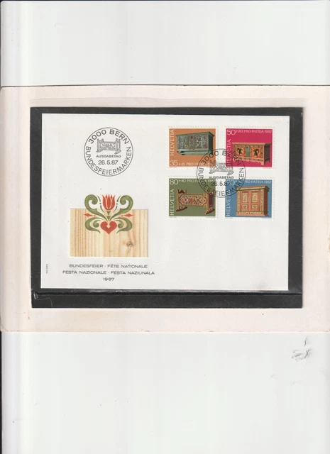 Schweiz-FDC Mi. Nr. 1345 - 1348 " Pro Patria-Schätze aus Museen " Bern 26.05.87
