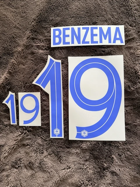 Flocage Benzema France Extérieur 2022-23 – Officiel Monblason, Fabrication Française