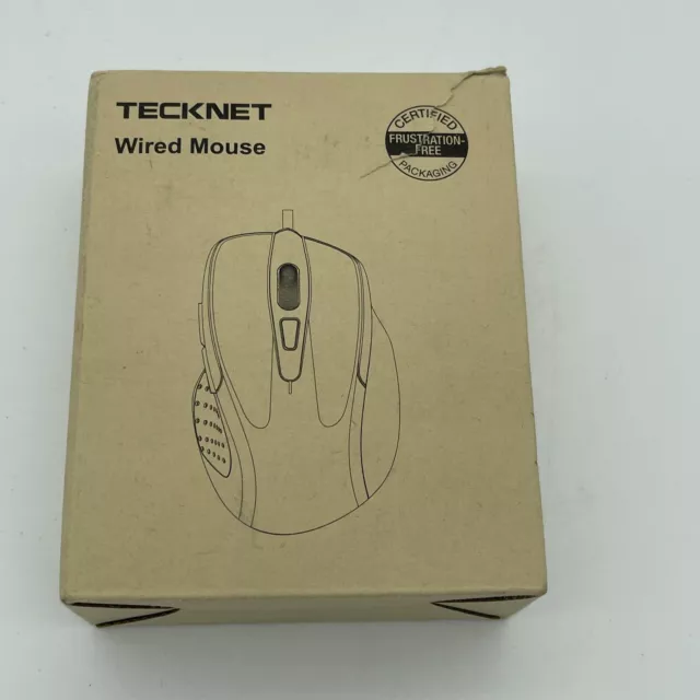TECKNET mouse Wired USB connection 6Button Model  UM013 Gray