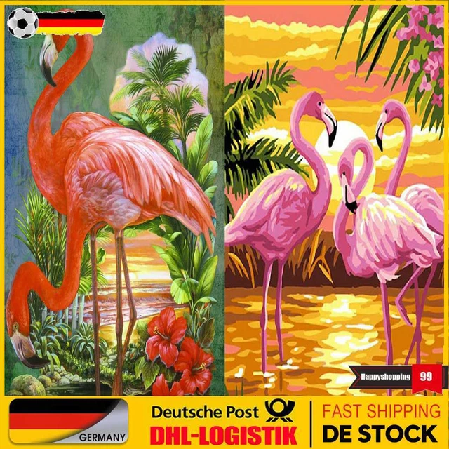 5D DIY Full Drill Diamond Painting Pink Bird Cross Stitch Embroidery Art Set