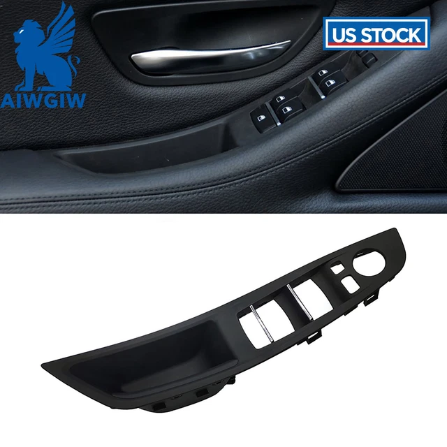 Black Inner Door Window Switch Panel Handle Pull Trim For BMW 5 Series F10 F11