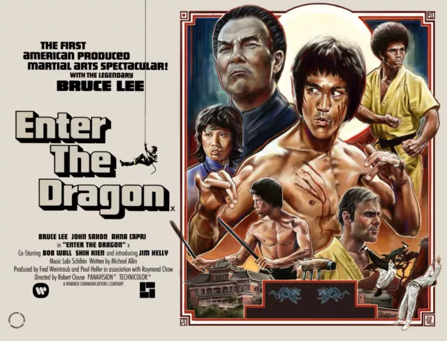 ENTER THE DRAGON 1973  quad poster print 30x40"  Bruce Lee John Saxon FREE P&P