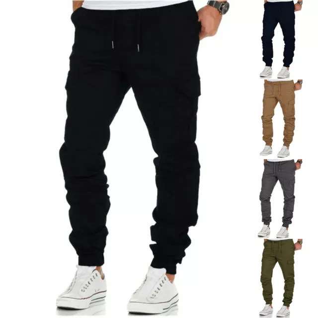 Mens Casual Trousers Cargo Combat Active Sport Trousers Jogger Pants Sweatpants