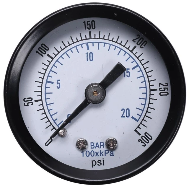 -40 1/8 Inch  Pressure Gauge For Fuel Air Oil Liquid Water 0-20Bar / 0-300 PsiZ2