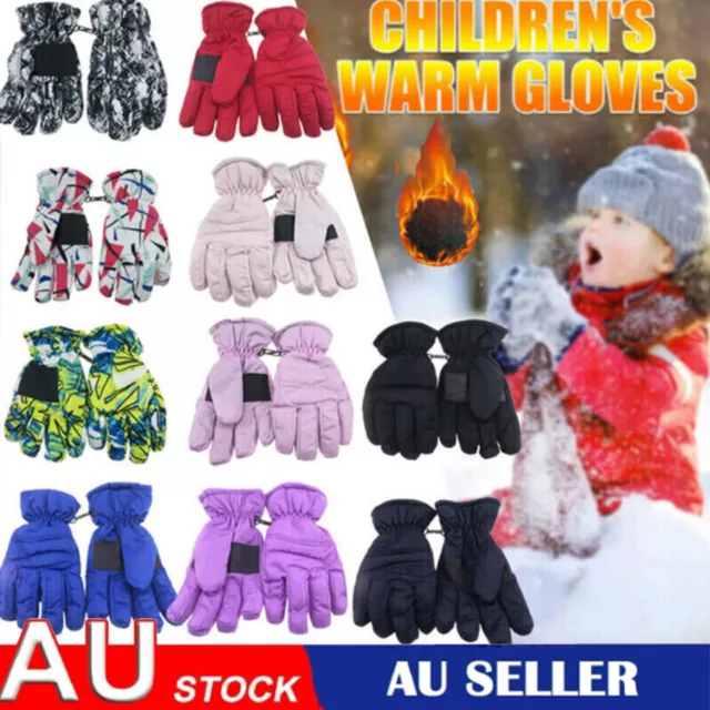 Fashion Children Kids Winter Snow Warm Gloves Boys Girls Ski Windproof Gloves