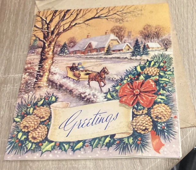 Vintage Christmas birthday card 1950’s