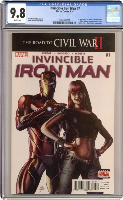 Invincible Iron Man #7A Deodato CGC 9.8 2016 2003403002 1st cameo Riri Williams