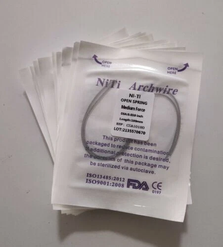 20 Packs Dental Orthodontic Coil Open Spring 010*180mm Niti Alloy Medium Force