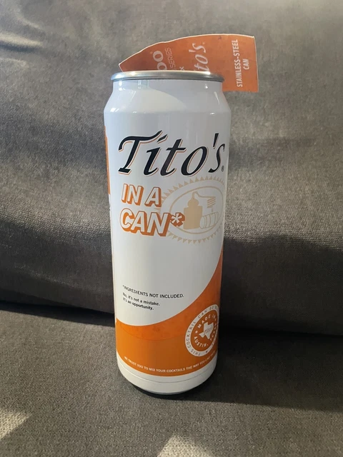 LIMITED EDITION 2021 Tito's in a Can 16 oz Stainless Steel Tumbler NEW WITH TAG