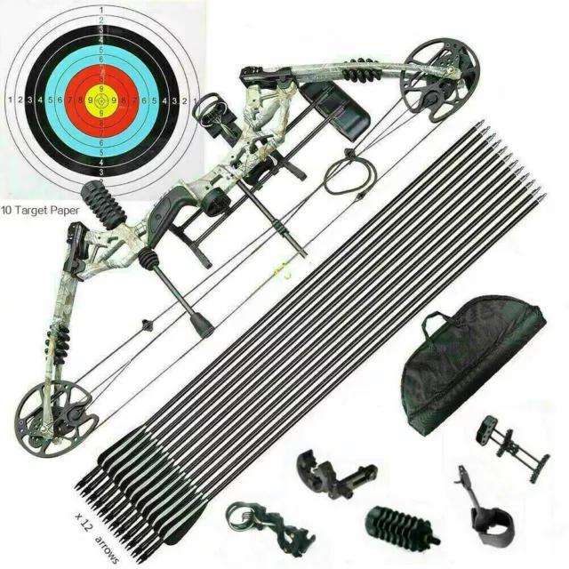 KM Compound Bow 20-60lbs Archery Bow Hunting Target Shooting Right/Left handed