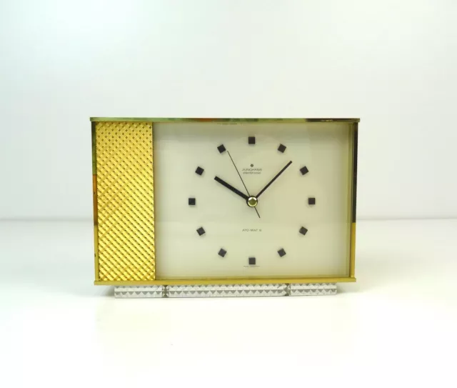 Very Rare Mid Century Hollywood Regency Vintage Desk Clock Junghans Ato Mat 2