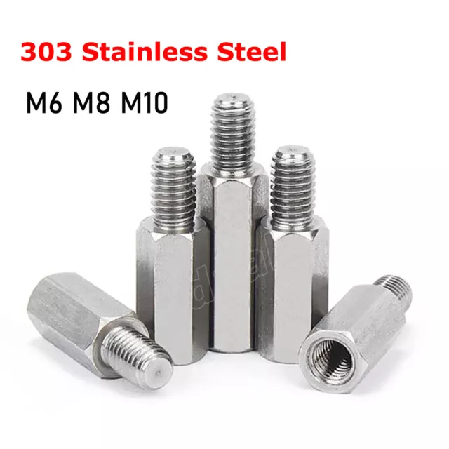 M6 M8 M10 303 Stainless Hex Male-Female Spacers Standoff Pillar PCB Studs Screw