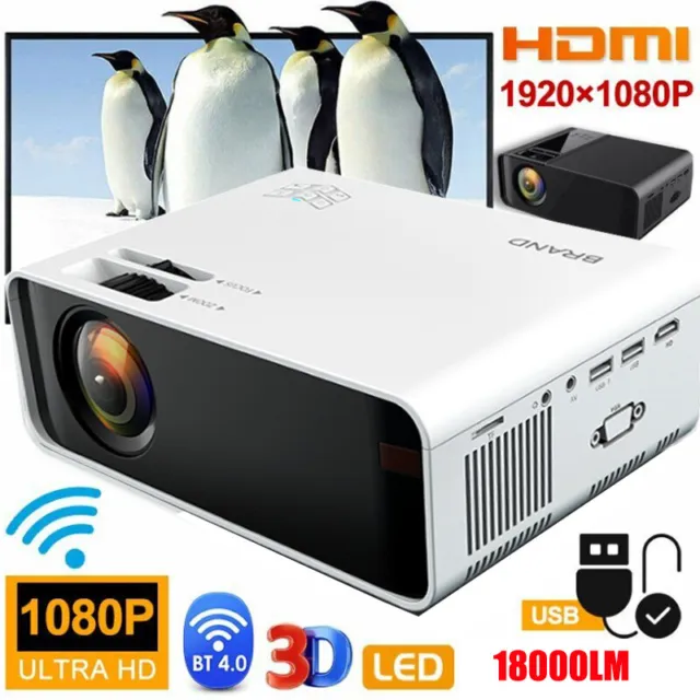 18000Lumen 1080P 3D LED 4K Android Wifi Video Heimkino Projektor Kino HDMI DE