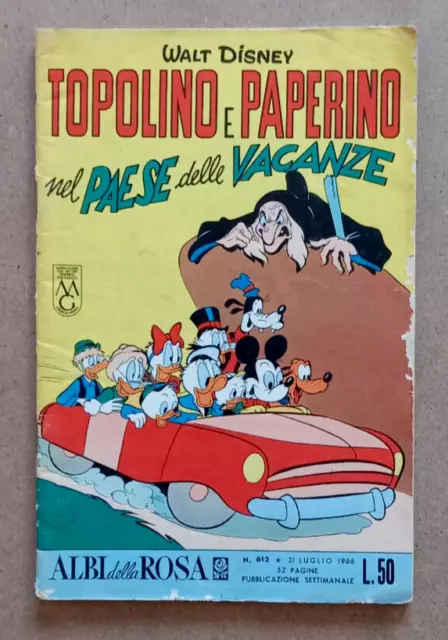 FUMETTO COMICS TOPOLINO e PAPERINO nel paese delle vacanze n.612 31 luglio 1966.