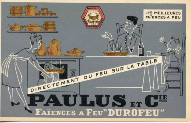 Postcard / Carte Postale Publicitaire / Faiences A Feu Durofeu Quievrechain