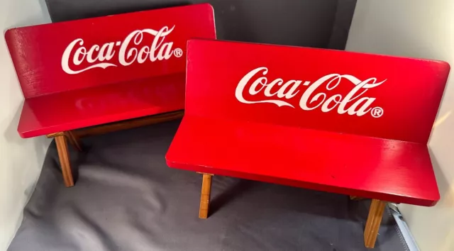 Vintage All Wood Mini Coca-Cola Coke Benches 1998, Get them now, they won't last