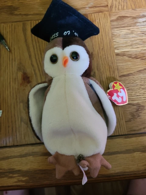 Ty Beanie Babies - Wise The Graduation Owl WITH ERRORS